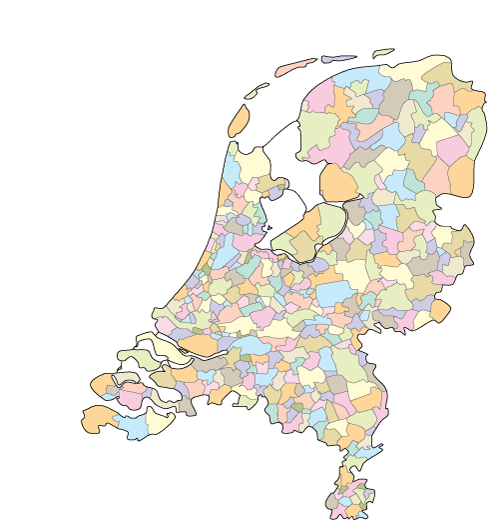 Aantal gemeenten in Nederland